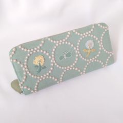 ミナペルホネン twins ブルー 長財布 ハンドメイド - メルカリ