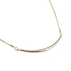 【E：ゴールド×ワンサイズ】[Cream dot. クリームドット公式] ネックレス レディース   3タイプ パイプ 金属アレルギー ニッケルフリー カーブバー ライン メタル ショート チェーン 大人 上品 シンプル オフィス 通勤 のサムネイル