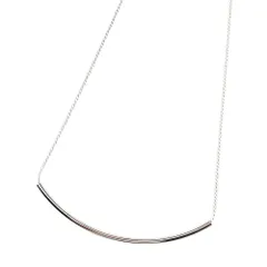 【A：シルバー×ワンサイズ】[Cream dot. クリームドット公式] ネックレス レディース   3タイプ パイプ 金属アレルギー ニッケルフリー カーブバー ライン メタル ショート チェーン 大人 上品 シンプル オフィス 通勤 のサムネイル