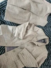 ウールチェック ジャケット + ベスト