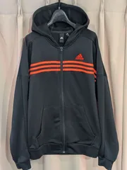 adidas アディダス ジャージ パーカー M 黒 フロントライン