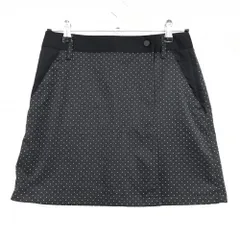 【超美品】アディダス スカート 黒×白 ドット 蓄熱裏地 レディース M/M ゴルフウェア adidas