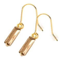 【ベージュ×ピアス】[Cream dot. クリームドット公式] ピアス レディース   フック 金属アレルギー ニッケルフリー 揺れる ガラス スクエア 縦長 ミニマル 小さめ 大人  