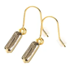 【グレー×ピアス】[Cream dot. クリームドット公式] ピアス レディース   フック 金属アレルギー ニッケルフリー 揺れる ガラス スクエア 縦長 ミニマル 小さめ 大人  