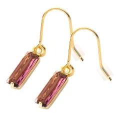 【パープル×ピアス】[Cream dot. クリームドット公式] ピアス レディース   フック 金属アレルギー ニッケルフリー 揺れる ガラス スクエア 縦長 ミニマル 小さめ 大人  