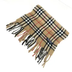 t2071 バーバリー マフラー ノバチェック ウール100%イングランド製 ベージュ フリンジ 男女兼用 ユニセックス