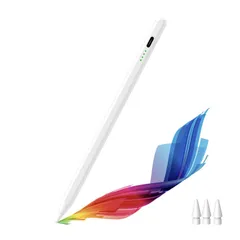 タッチペン iPad ペン アップルペンシル 2018年～2025年 iPad対応 スタイラスペン Type-C急速充電 残量表示 タブレットタッチペン 傾き感知/磁気吸着/誤作動防止機能対応 超高感度 極細 軽量 メモ取り デザイン ゲーム 作画用 (W-M