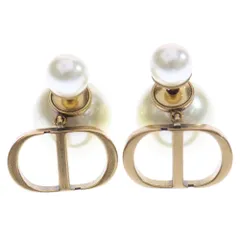 Christian Dior (クリスチャンディオール) Tribales トライバル CDロゴ ピアス パール ゴールド GP