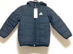 未使用　アディダス　adidas　パデットジャケット　中綿　アウター　フード　キッズ　130サイズ　ブラック　匿名配送　送料無料