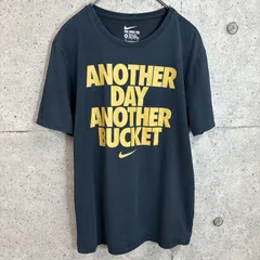 US古着【USED】 NIKE ナイキ Tシャツ M DRI-FIT 黒 ブラック バスケ ANOTHER DAY ANOTHER BUCKET スウッシュ ロゴ メンズ 古着 半袖 Ｍサイズ