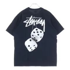 STUSSY (ステューシー) 22SS Fuzzy Dice Tee ファジーダイス ロゴプリントクルーネック半袖Tシャツ カットソー ブラック