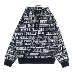 SUPREME (シュプリーム) 17AW ×Hysteric Glamour Text Hoodie ヒステリックグラマー テキストロゴ フーデッド プルオーバーパーカー ブラック