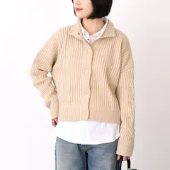 Max Mara マックスマーラ カーディガン AFELIO ウール カシミア リブカーディガン 1346032600 BEIGE ベージュ ドロップショルダー スタンドカラー 秋冬