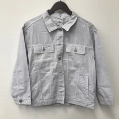 M11086 【Apuweiser-riche】アプワイザーリッシェ デニム ジャケット 長袖シャツ 背面リボン 無地 グレー系 レディース サイズ2 Ｍ 薄地
