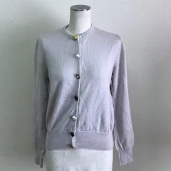 23区 アンティーク風ボタン パールボタン コンパクトニットカーディガン クルーネック ウール100% ウォッシャブルニット 38 M ライトグレー
