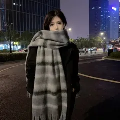 マフラー 秋冬 女性 保温 韓国風 人気 ストール ふさ付き モヘア シンプル 多用途