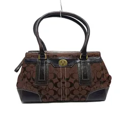 COACH(コーチ) ハンドバッグ ハンプトンズシグネチャーミディアムキャリオール 11062 ブラウン×ダークブラウン レザー
