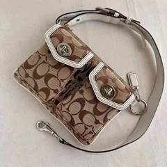 Coach Vintage y2k Double Turnlock Waist Pouch Belt Bag