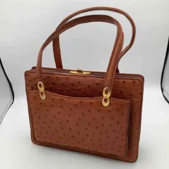 オーストリッチ型の茶色カバン　ブラウン　バッグ