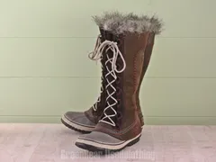 E112 レディース SOREL スノーブーツ 茶×グレー 40 25cm