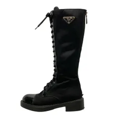 【美品】プラダ　ロングブーツ　サイズ38 1/2　約24㎝　ブラック 美品】プラダ ロングブーツ サイズ38 1/2 約24㎝ ブラック Prada
