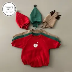 赤ちゃん クリスマス ロンパース 冬 フリース ボディスーツ ベビー服 男の子 女の子 新生児 厚手 暖かい
