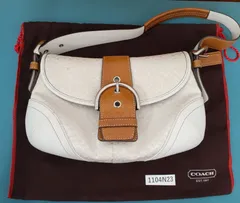 美品！【1104Ｎ23】COACH コーチ ワンショルダーバック　キャンバス レザー　アンティーク