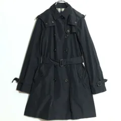 バーバリーロンドン★スプリングコート フーディ サイズ40 黒系 ちら見えノバチェック z16430