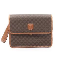 セリーヌ CELINE セカンドバッグ クラッチバッグ マカダム ブラウン PVCコーティングキャンバス レザー マカダム セカンドバッグ メンズ Used Bのサムネイル