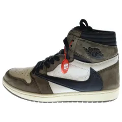 NIKE (ナイキ) ×TRAVIS SCOTT AIR JORDAN 1 HIGH OG TS SP CD4487-100 トラヴィススコット エアジョーダン1 ハイカットスニーカー ブラウン/ホワイト US10.5/28.5cm