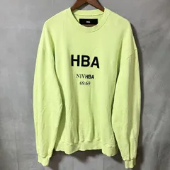 HBA HOOD BY AIR フードバイエアー センターロゴ プリント 裏毛 オーバーサイズ スウェット シャツ size.M ライトグリーン Made in Italy