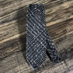 DOLCE&GABBANA ドルチェアンドガッバーナ silk knitting tie シルク ネップ 編み込み ナロー ネクタイ グレー