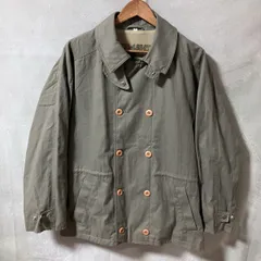 FRENCH ARMY TYPE REPLICA MOTORCYCLE JACKET フランス軍 チンストラップ ダブル ショートコート ジャケット 香港製 vintage size.M カーキ
