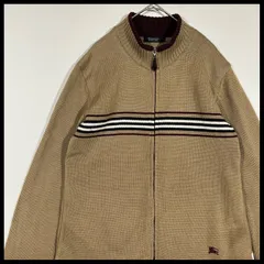バーバリーブラックレーベル　BURBERRY BLACK LABEL　ジップアップ　ニット　セーター　カーディガン　ベージュ　2