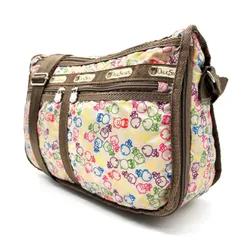 【良品】 Lesportsac レスポートサック ショルダーバッグ トートバッグ ワンショルダーバッグ ナイロン マルチカラー ブラウン 茶色 ホワイト 白色 ユニセックス 男女兼用 メンズ レディース