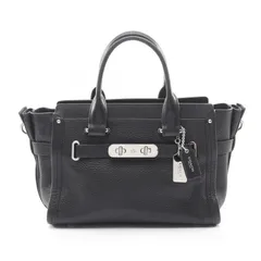 コーチ COACH ハンドバッグ スワッガー 27 キャリーオール ブラック レザー スワッガー キャリーオール 27 レディース Used A