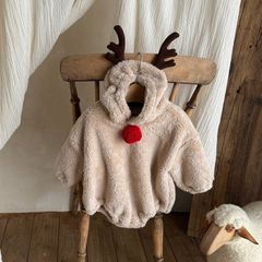 ベビー ロンパース トナカイ クリスマス 双子 帽子 - メルカリ
