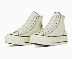 【CONVERSE】ALL STAR (R) LIFTED OVERTAPE ST HI WHITE コンバース オールスター リフテッド オーバーテープ ホワイト スニーカー ハイカット 厚底 大人靴 シューズ