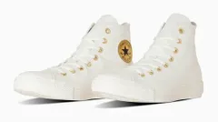 【CONVERSE】1SE297 ALL STAR GOLDPATCH HI WHITE/GOLD オールスター ゴールドパッチ ホワイト/ゴールド コンバース スニーカー ハイカット 大人靴 シューズ カジュアル レディース メンズ