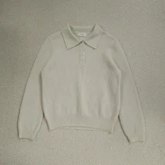 (F)PVCS ウール カラーネック ニット アイボリー