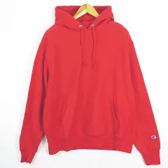 チャンピオン CHAMPION REVERSE WEAVE スウエット プルパーカー L レッド 青タグ 2sa7046