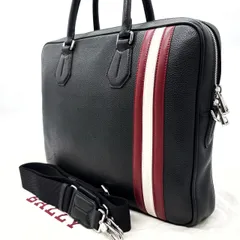 【良品】 BALLY バリー 2way ハンドバッグ  トートバッグ ショルダーバッグ ボストンバッグ トイレンスポッティング ライン ブラック 黒 レザー 革 ユニセックス 男女兼用 メンズ レディース