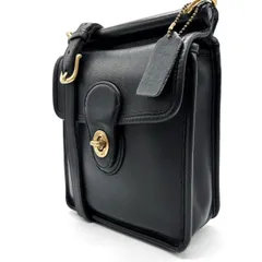 ✨良品✨ COACH コーチ オールドコーチ ショルダーバッグ ゴールド金具 キーホルダー フラップ レザー 革 ブラック 黒色 ユニセックス 男女兼用 メンズ レディース