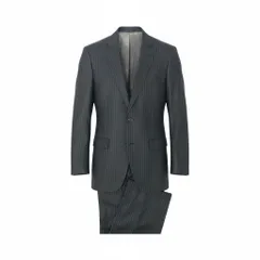 19k27 MONSIEUR NICOLE ムッシュニコル セットアップスーツ シングル 2B 背抜き ストライプ柄 ウールブレンド○ メンズ 紳士服 ブラックu02t