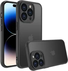 iphone 14 pro スマホカバー マット半透明 ブラック