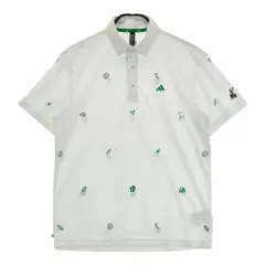 サイズ：L ADIDAS GOLF アディダスゴルフ HT6843 半袖ポロシャツ ボタンダウン 総柄 ホワイト系 [240101568871] ゴルフウェア メンズ ストスト
