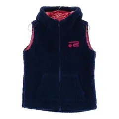 サイズ：L ROSASEN ロサーセン 045-41072 フード付 ボア ジップベスト  ネイビー系 [240101576408] ゴルフウェア レディース ストスト