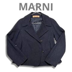 イタリア製 MARNI マルニ ハーフコート ピーコート ウール ネイビー イタリア製 MARNI マルニ ハーフコート ピーコート ウール ネイビー