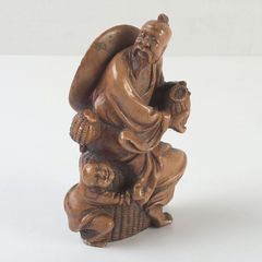 中国　玉石彫刻　桃仙人像　寿老人像　人物像　置物　黒石台付　N　A245 中国 玉石彫刻 桃仙人像 寿老人像 人物像 置物 黒石台付 N A245 - メルカリ