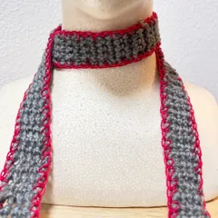 【ハンドメイド】クロシェ　かぎ針　スキニーマフラー　ミニマフラー　スリムマフラー　韓国